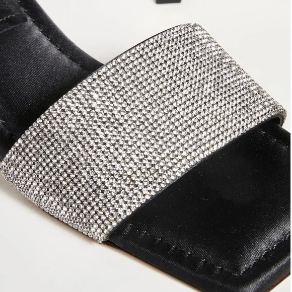 🔥NWOT🔥 Good American Leather And Satin Kickstand Mules Size 12 - Picture 6 of 7